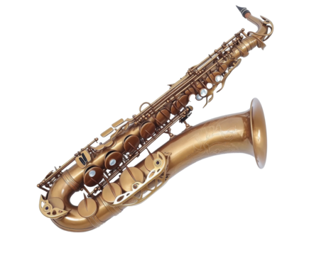 Stunning Bronze Saxophone - Exquisite Musical Instrument , isolated on white background PNG