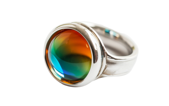 Isolated Mood Ring on transparent background PNG.