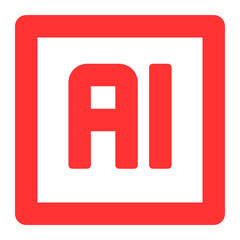 Fototapeta premium artificial intelligence red icon