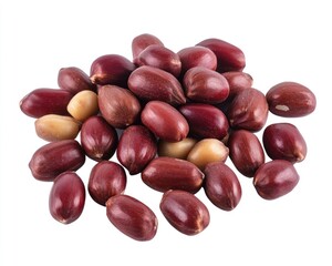 Obraz premium Savory Peanuts Isolated on White: A Nutty Delight for Tasty Vegetarian Snacks