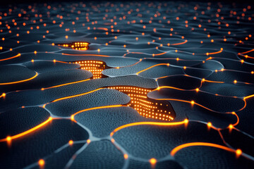 Fototapeta premium Electrical Conductivity, A detailed 3D visualization depicting electrical conductivity, showcasing high fidelity elements for enhanced understanding in scientific and engineering contexts.
