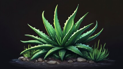 Fototapeta premium Aloe Vera Illustration Object and Icon. 