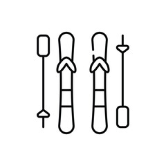 Skiing Equipment vector icon
