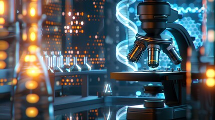 Medical doctor holding blue helix DNA structure on modern hologram virtual screen interface and diagnosing healthcare with digital network, science, medical technology and futuristic   concept