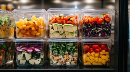 Vibrant Fresh Vegetables and Fruits in Storage Containers