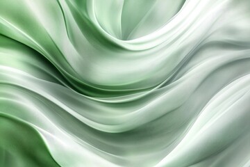 Obraz premium Contemporary Gray Swirl: Wavy Abstract Art Infused with Green Glow