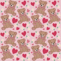 seamless pattern with teddy bears