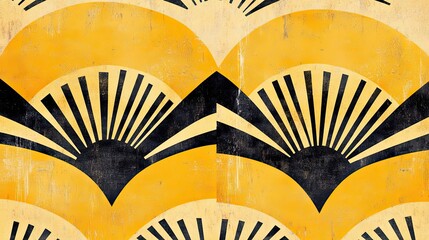 Abstract Art Deco Sunburst Pattern Design