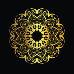 Mandala design golden color