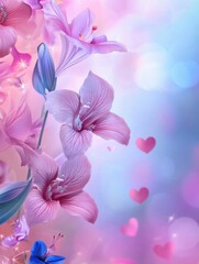 Obraz premium Beautiful romantic background card for valentines, birthdays or mothers day