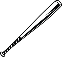Baseball bat and a ball vector illustration, baseball bat and a ball silhouette vector art, baseball bat and a ball line art vector design