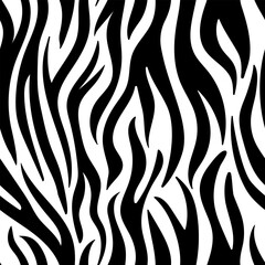 Monochrome Zebra Stripes Seamless Pattern