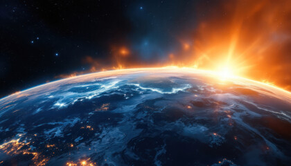 Sunrise Earth: A Cosmic View of Our Planet