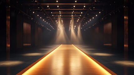 Fototapeta premium Illuminated Runway: A Dramatic Architectural Design