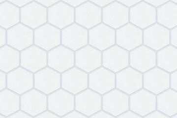 Fototapeta premium カクカクした白い六角形のタイルが貼られた背景のアップ