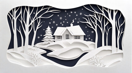 Paper art and cut style concept of World Oceans craft paper of sea waves Beautiful underwater world Paper art and cut style 