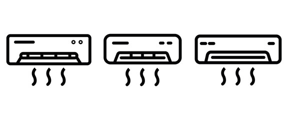 air-conditioner outline or line icon design bundle.