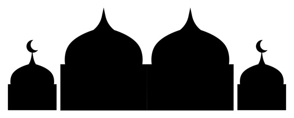 The holy mosque illustration silhouette graphic design for Islamic festival, Arabic culture spiritually, or Eid Mubarak.