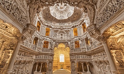 Obraz premium Ornate interior of historical chapel, intricate carvings, architectural details, perfect for history or travel projects