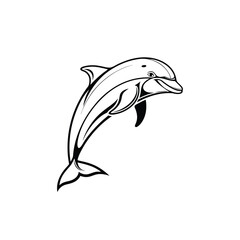 Fototapeta premium whale-icon-black--vector-silhouette-white-background