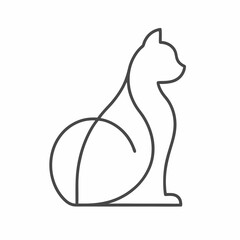 Clean Cat Outline Graphic Vector.