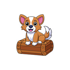 cute-dog-setting-driftwood-storage-bench-.eps