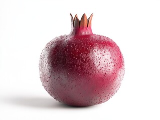 An unusual, intricately crafted sculpture of a pomegranate in a vase, boasting textured detail and a rich color palette.