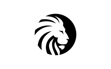lion head logo vector illustration, lion circle logo template