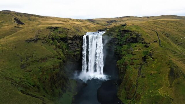 waterfall, water, nature, river, stream, landscape, cascade, rock, fall, falls, mountains, forest, rocks, mountain, flowing, flow, green, travel, waterfalls, park, natural, iceland, summer, stone, bea