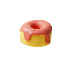 pastel yellow donut with coral-pink icing