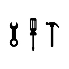Wrench, Screwdriver, and hammer icon set, repair icon set.