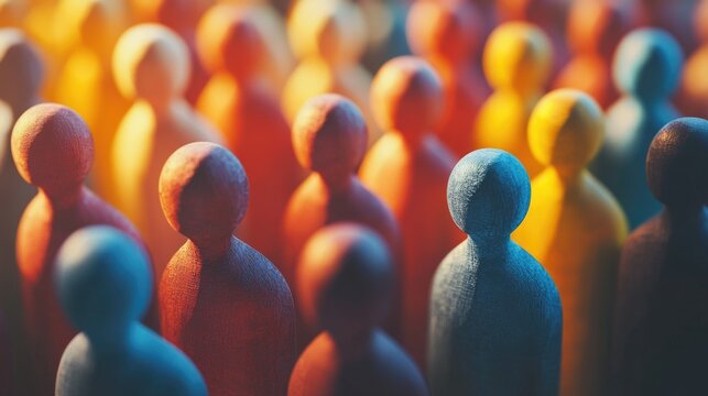 Vibrant illustration of a diverse crowd of people standing together, symbolizing unity and shared experiences.