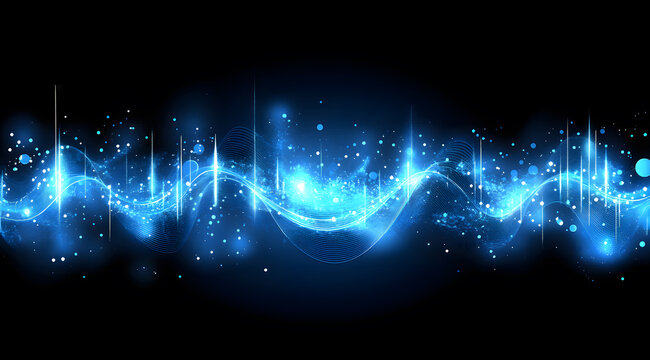 glowing abstract digital wave particles. Futuristic illustration. on background