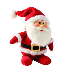 cheerful santa claus plush toy sitting
