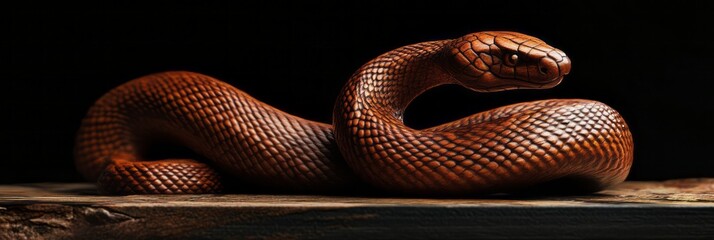 Fototapeta premium wood snake concept of chinese new year