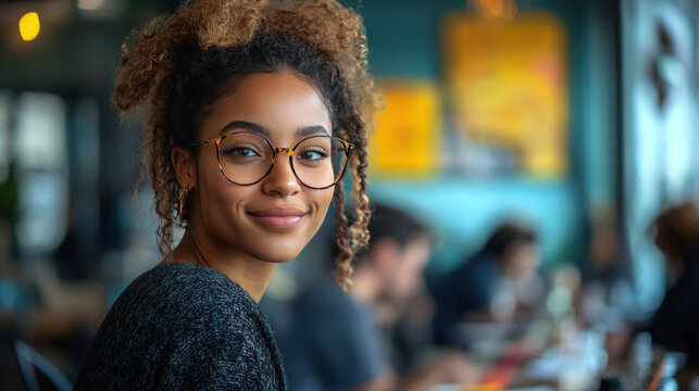 People of color collaborating on an art project in a creative coworking space, with supplies scattered around
