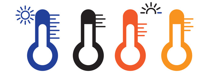 Obraz premium Weather Sign. Temperature Scale Symbol. Warm and cold Symbol - stock vector.