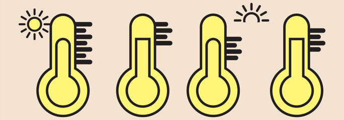 Obraz premium Weather Sign. Temperature Scale Symbol. Warm and cold Symbol - stock vector.