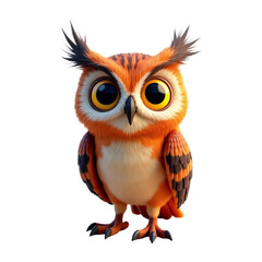 Naklejka premium adorable cartoon owl with large expressive eyes