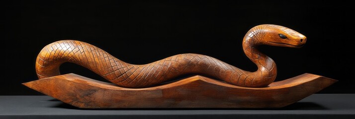 Fototapeta premium wood snake concept of chinese new year