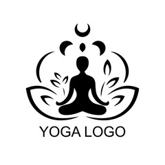 yoga logo design , vector illustration yoga logo icon with white background