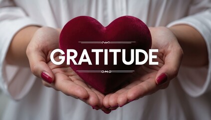 Self-compassion empathetic Affirmations mirror Appreciative listening Mindfulness Coach Sound bath ashi Giftee Mindright Sadhguru app Hands with red nails holding velvet heart Gratitude text, express