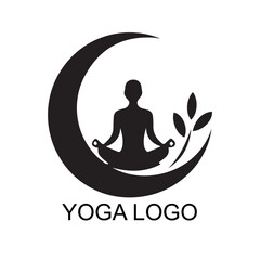 yoga logo design , vector illustration yoga logo icon with white background