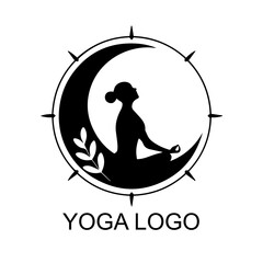 yoga logo design , vector illustration yoga logo icon with white background