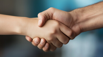 Close up of hands shaking, symbolizing trust and agreement in business
