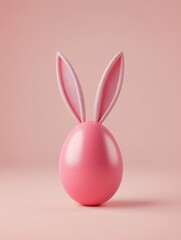 Fototapeta premium Easter egg with bunny ears Minimal concept.