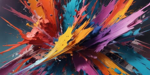 Abstract expressionism background with bold colors, dynamic, bold