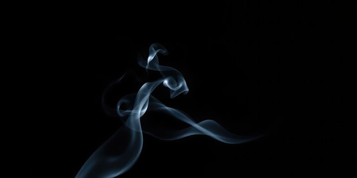 A wispy tendril of smoke coasts across the darkness, hazy atmosphere, ethereal