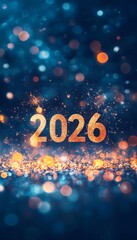 Sparkling Celebration 2026 New Year s Eve Background with Abstract Twinkling Lights and Bokeh