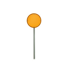 blank round sign on gray pole